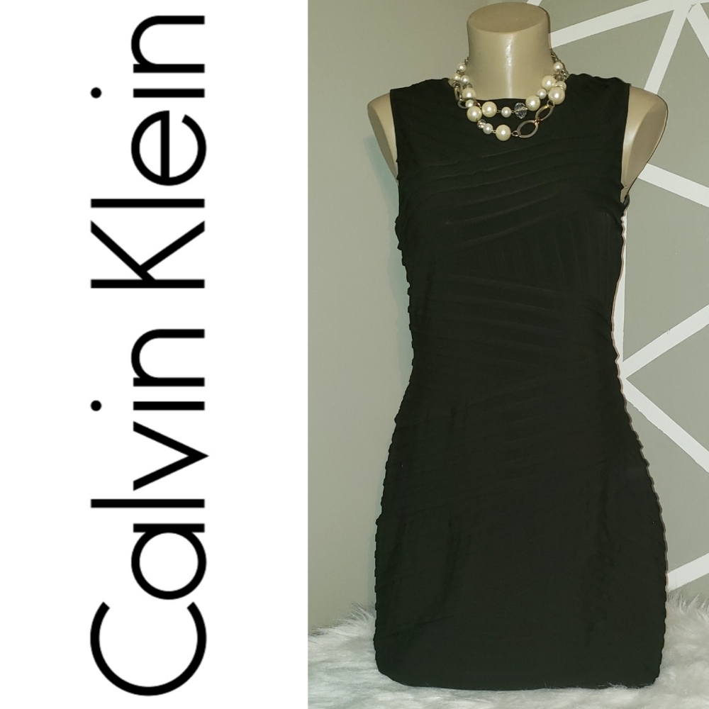 *Calvin Klein* Black Bandage Wrap Dress